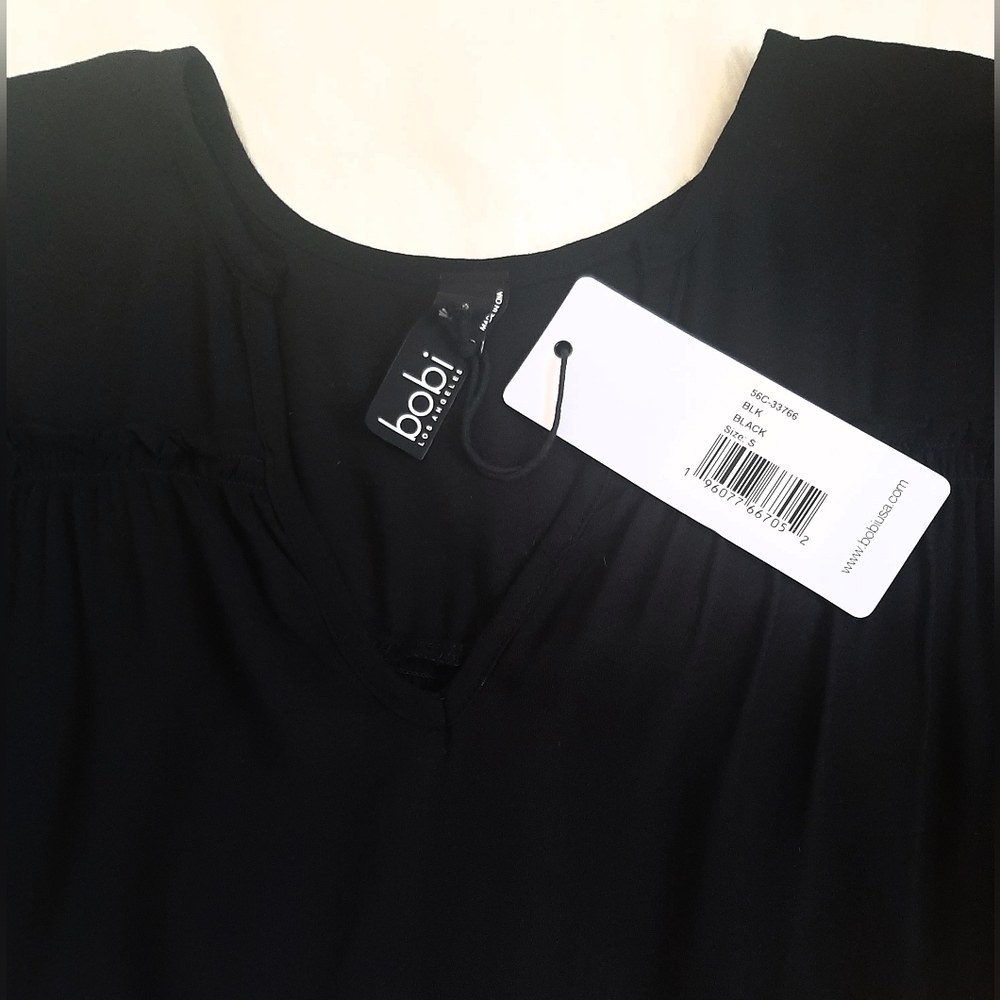 NWT Bobi Los Angeles Split Neck Long Sleeve Blouse Top - Picture 10 of 10